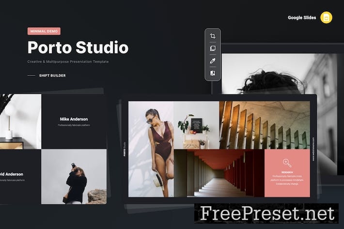 PORTO Minimal Portfolio Template (Google Slides) VB4Y7JV