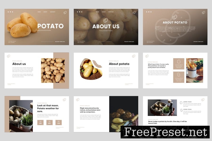 Potato - Grocery & Organic Food Keynote Template P852B9Z