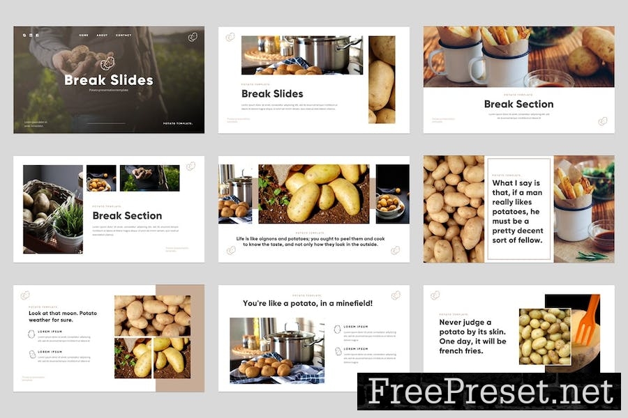 Potato - Grocery & Organic Food Keynote Template P852B9Z