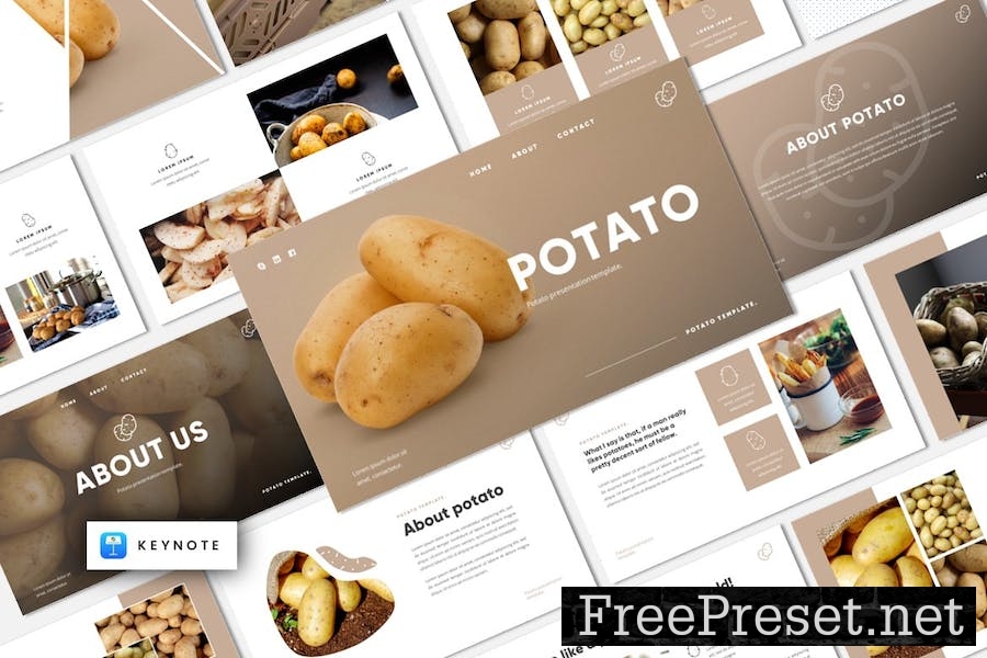 Potato - Grocery & Organic Food Keynote Template P852B9Z