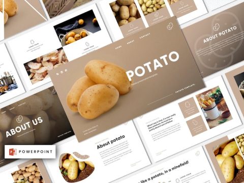 Potato Grocery & Organic Food Powerpoint Template ETGB596