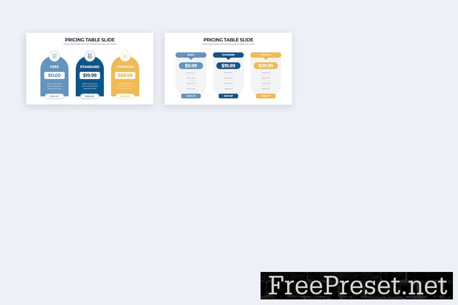 Pricing Table Slides Keynote Infographics