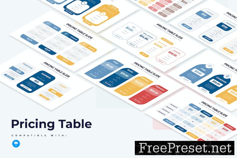 Pricing Table Slides Keynote Infographics