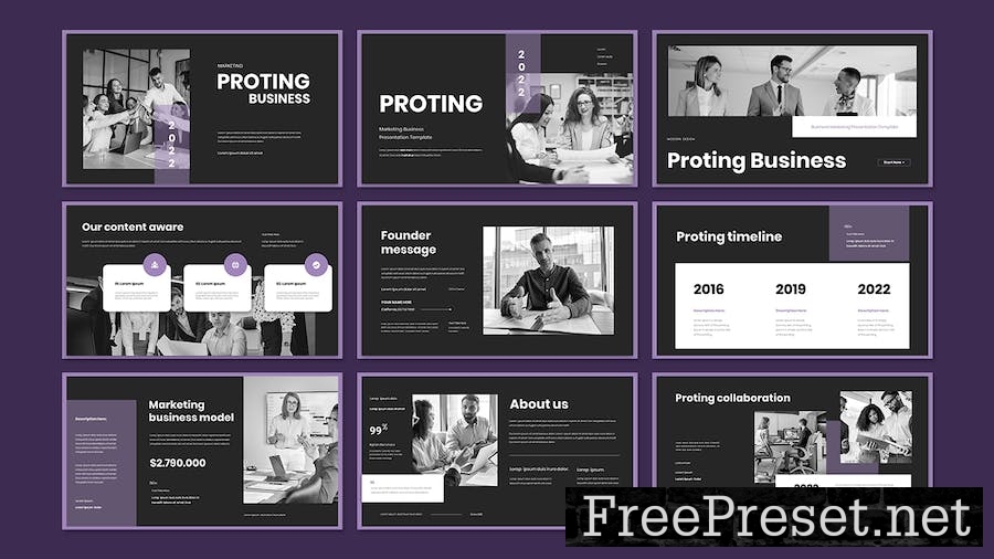 Proting - Business Presentation Keynote Template 8776EQ6