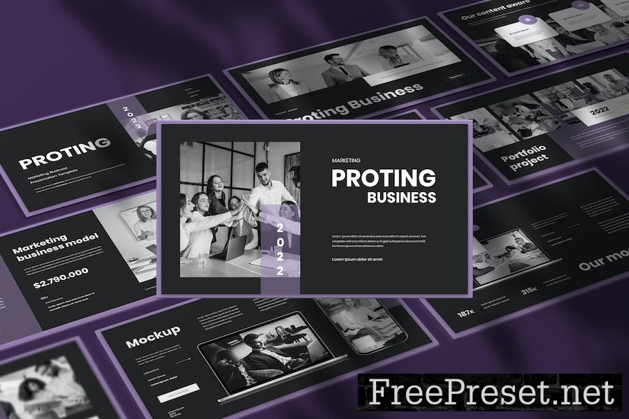 Proting - Business Presentation Keynote Template 8776EQ6