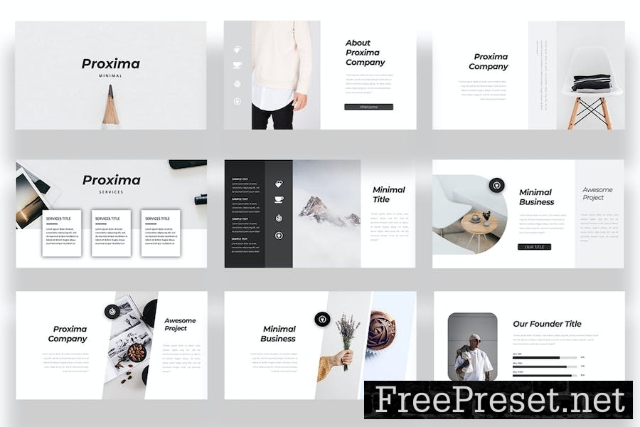 Proxima Minimal Google Slides Template KRTE4XS