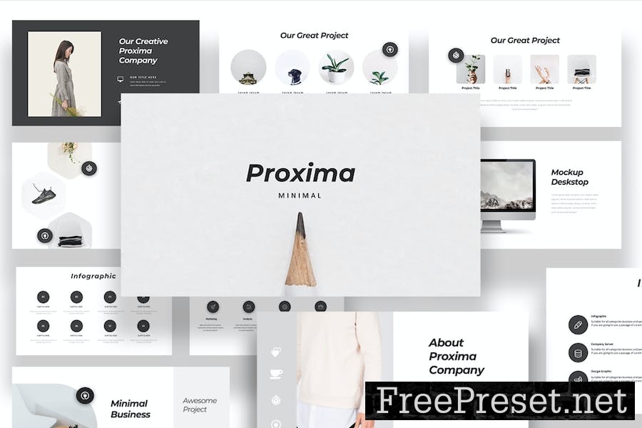 Proxima Minimal Google Slides Template KRTE4XS