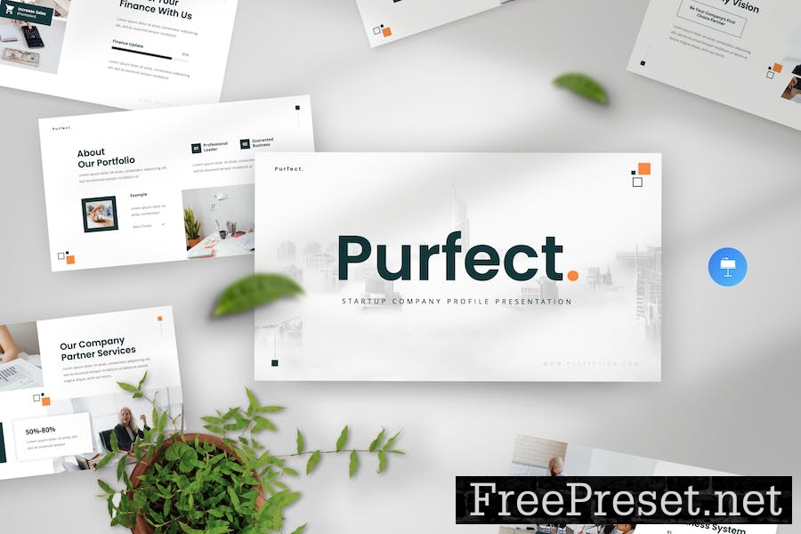 Purfect – Company Profile Keynote Template VYA8TWQ