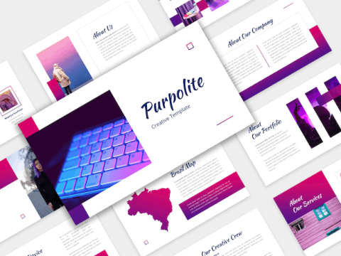 Purpolite - Minimalist PowerPoint Template 8FFCZ5V