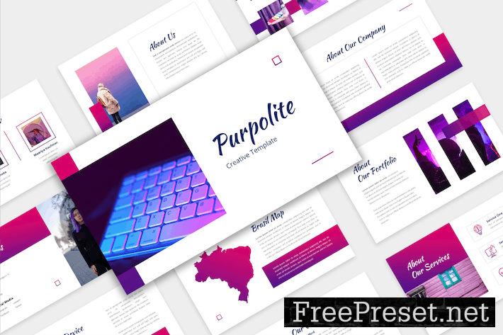 Purpolite - Minimalist PowerPoint Template 8FFCZ5V