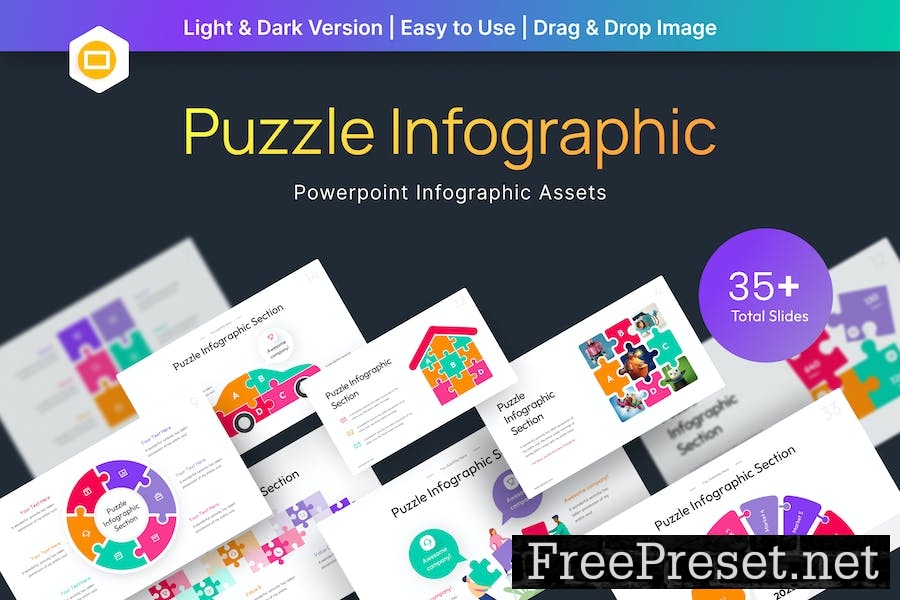 Puzzle Infographic Google Slides Template Q4MG9X4