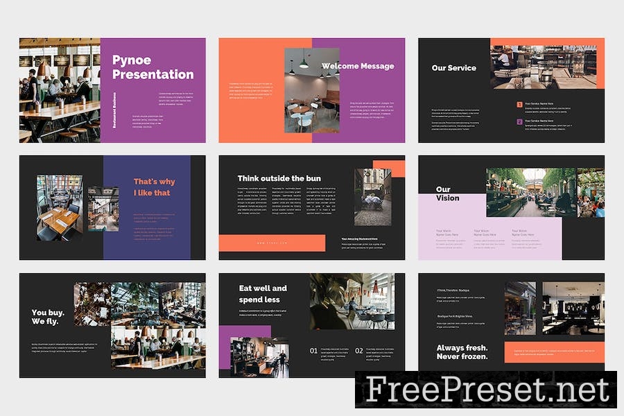 Pynoe : Restaurant Business Keynote Template ZTNW6H2