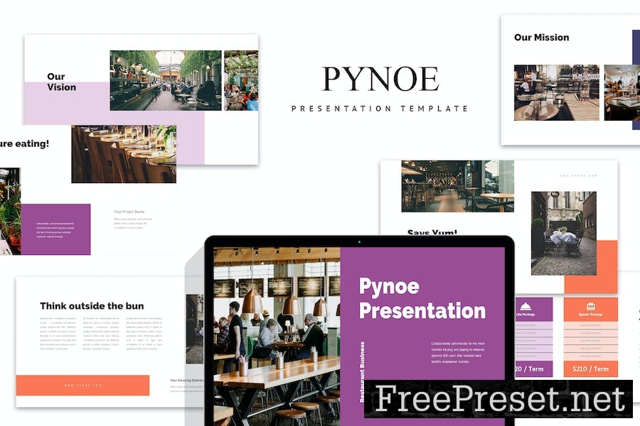 Pynoe : Restaurant Business Keynote Template ZTNW6H2