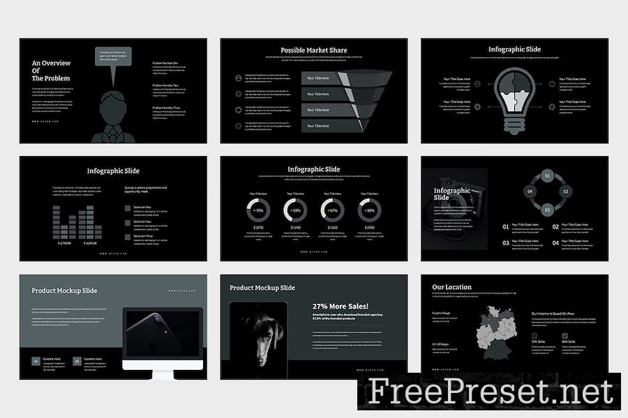 Qyzoa : Pitch Deck Black Keynote Template DP5Y99E