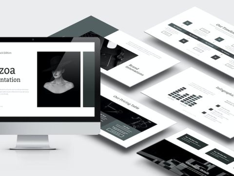 Qyzoa : Pitch Deck Black Keynote Template DP5Y99E