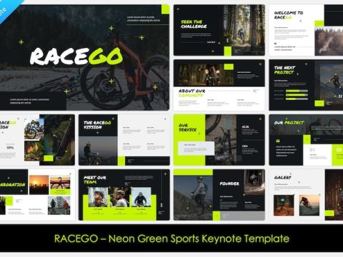 Racego - Neon Green Sports Keynote Template