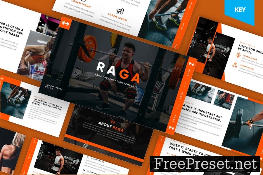 RAGA - Sport Center & Gym Keynote Template 3B57P7J