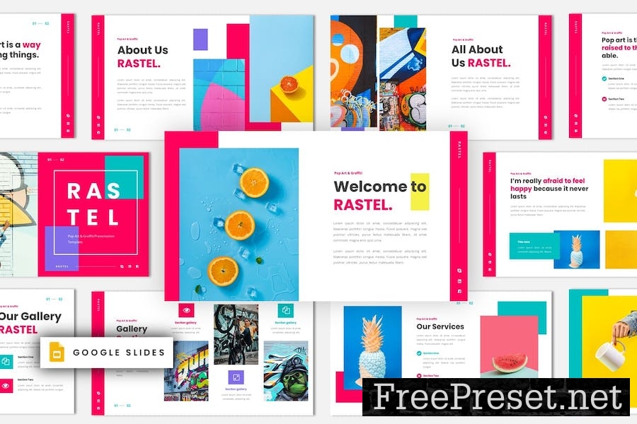 RASTEL - Pastel & Colorful Google Slides Template GZTSA4Y