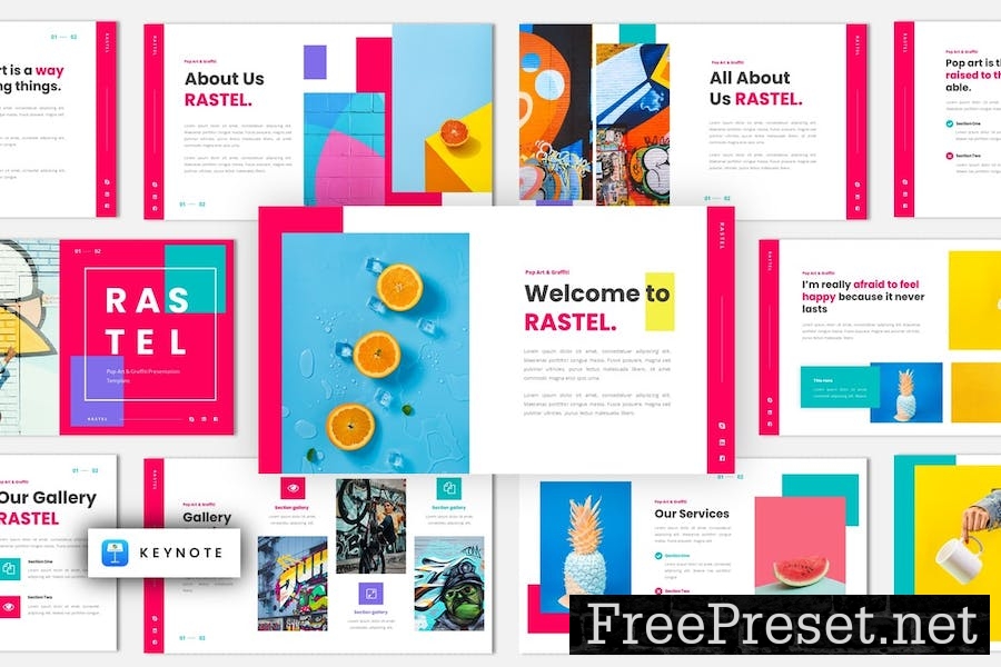 RASTEL - Pastel & Colorful Keynote Template