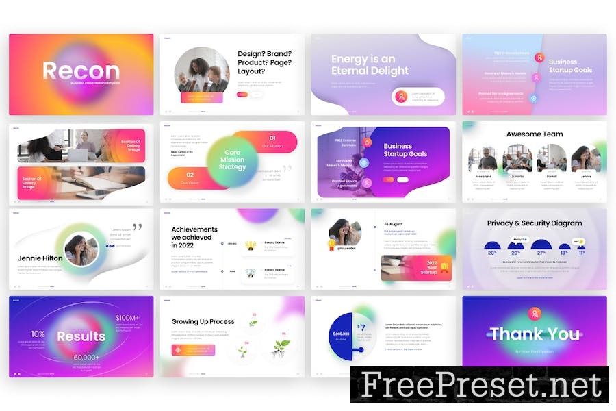 Recon Gradient Creative Google Slides Template PCTNY8T