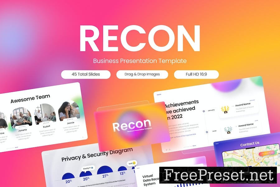 Recon Gradient Creative Google Slides Template PCTNY8T