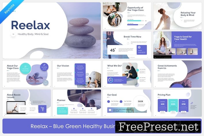 Reelax - Blue Green Healthy Business Keynote PK4TKGK