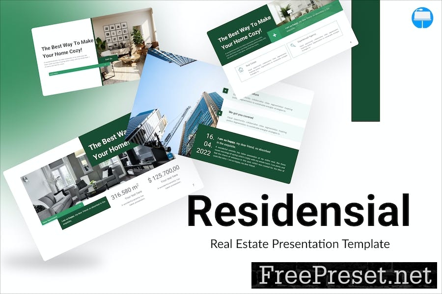 Residensial Green Simple Real Estate Keynote BLXAEDF