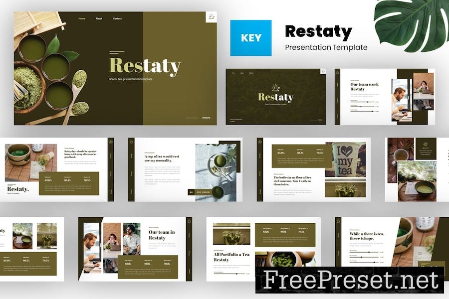 Restaty - Organic Tea Shop Keynote Template AVXXW5Q