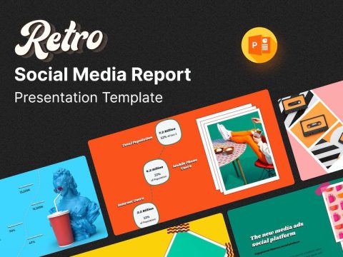 Retro – Social Media Report PowerPoint Template C5TMFVD