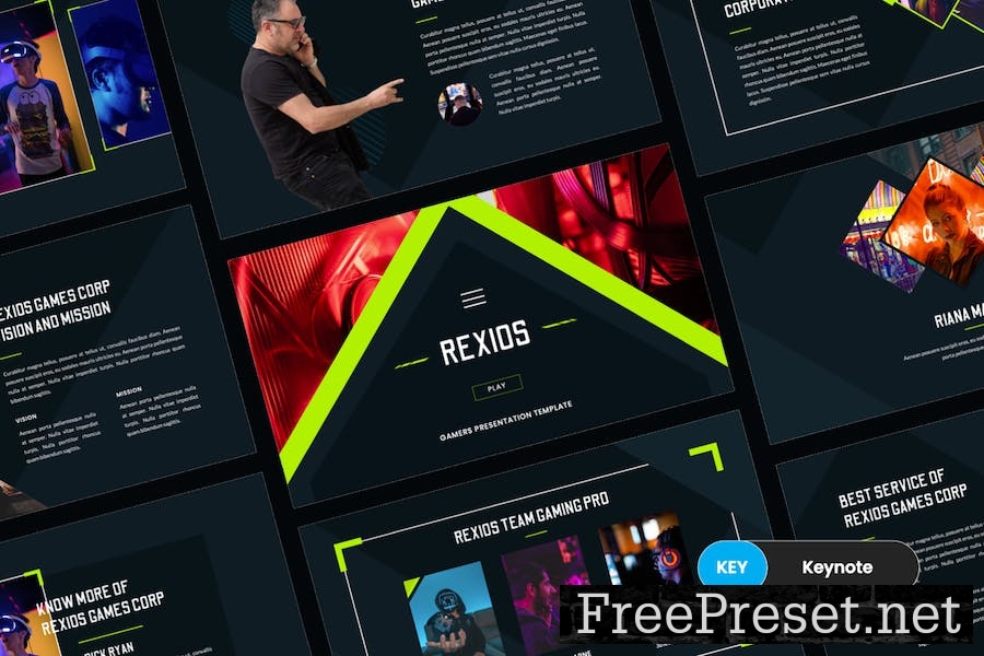 Rexios - Gaming Business Keynote Template 6SPZ4YA