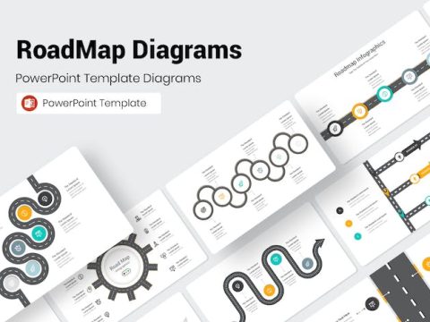 RoadMap Diagrams PowerPoint Presentation Template 852DKNY