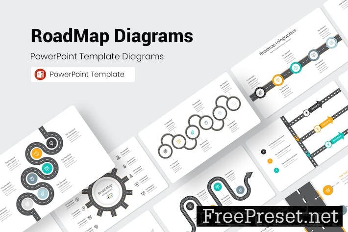 RoadMap Diagrams PowerPoint Presentation Template 852DKNY