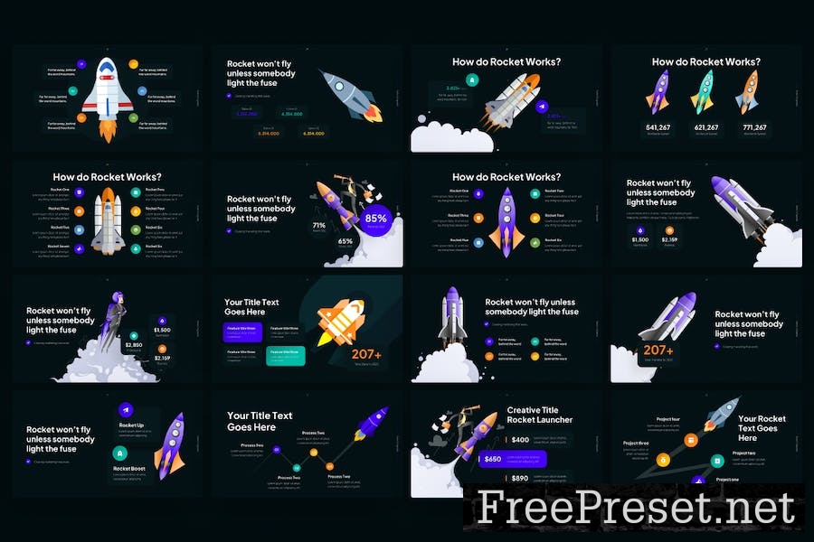 Rocket Infographic Google Slides Template YGUQQCL