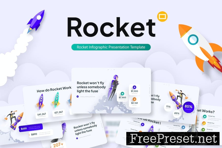 Rocket Infographic Google Slides Template YGUQQCL