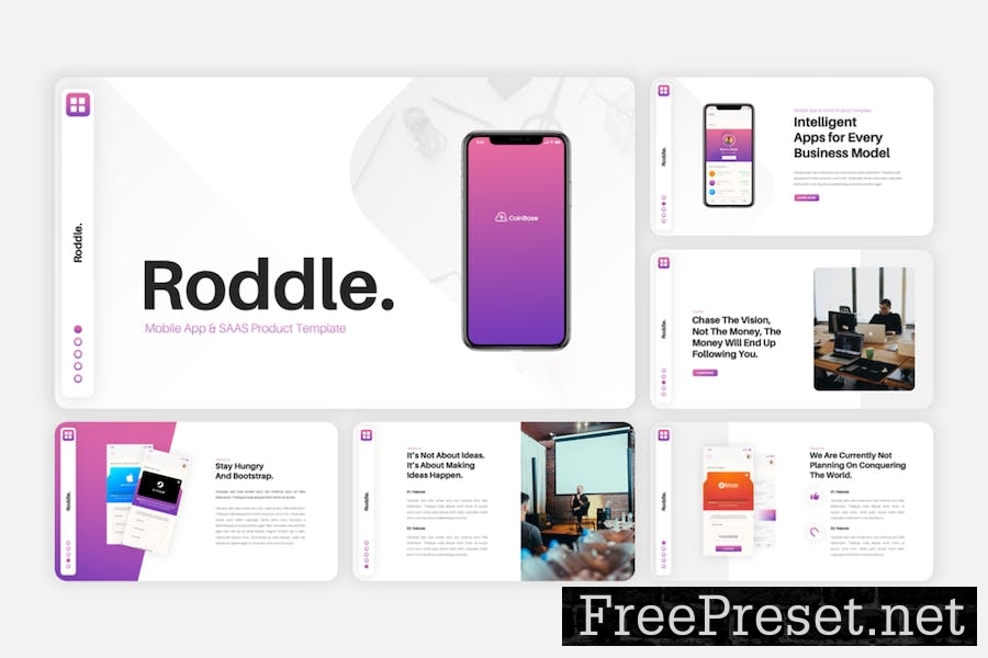 Roddle - Mobile App & SAAS Keynote Template H4ZYLSB