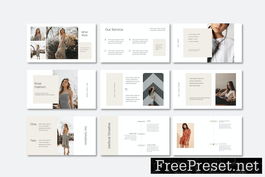 ROSE - Fashion Google Slides Template QNGQ679