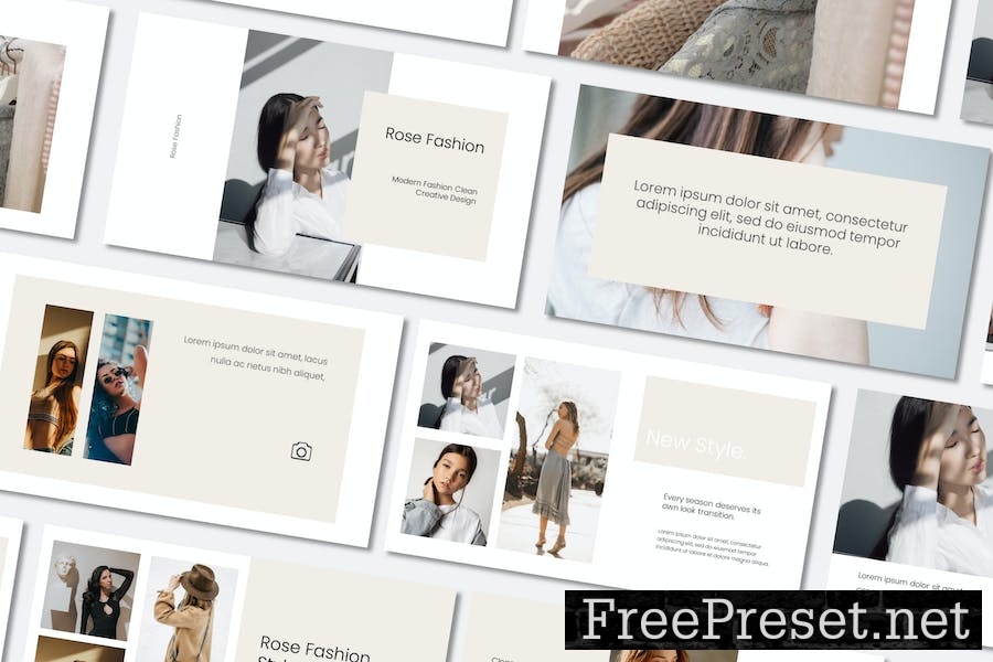 ROSE - Fashion Google Slides Template QNGQ679