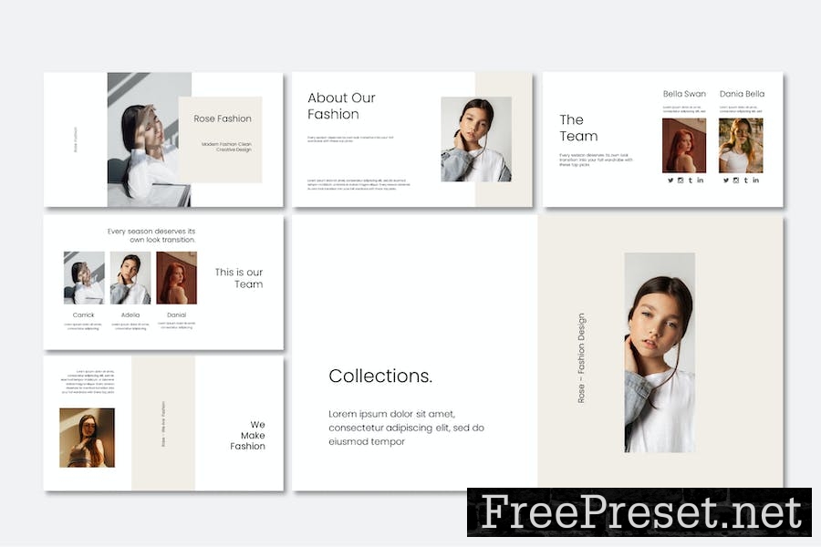 ROSE - Fashion Powerpoint Template L7DXWBL