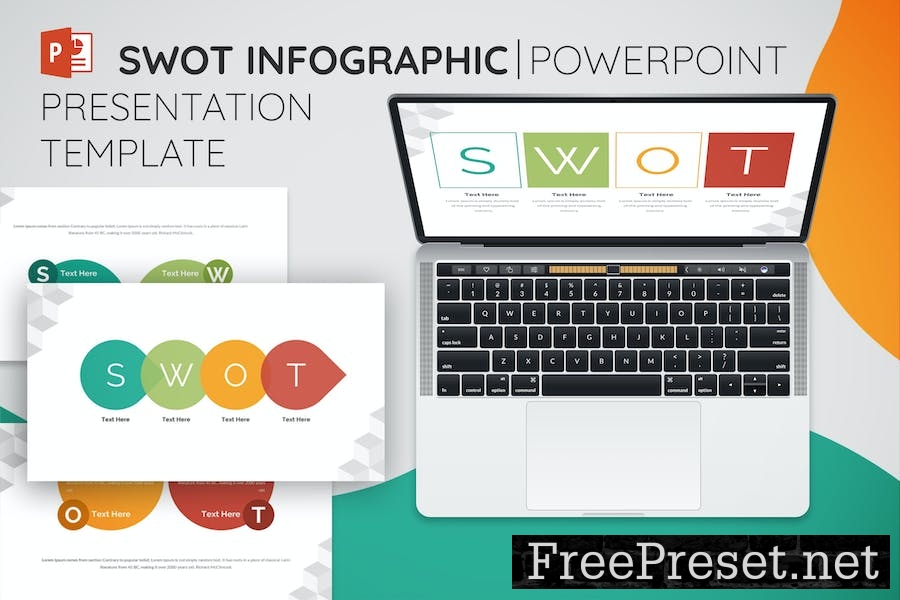 S.W.O.T Infographic Slide Powerpoint Template 3QEM3ZH