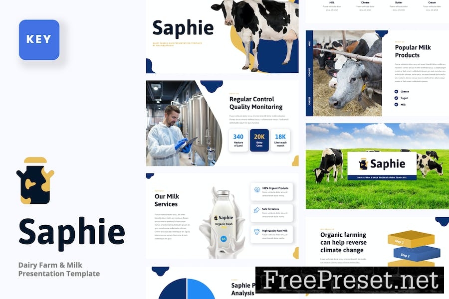 Saphie - Dairy Farm & Milk Keynote Template BF4HK96