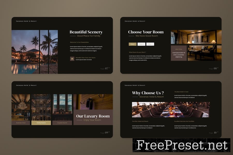 Savana - Hotel & Resort Google Slide Template TXKXX8P