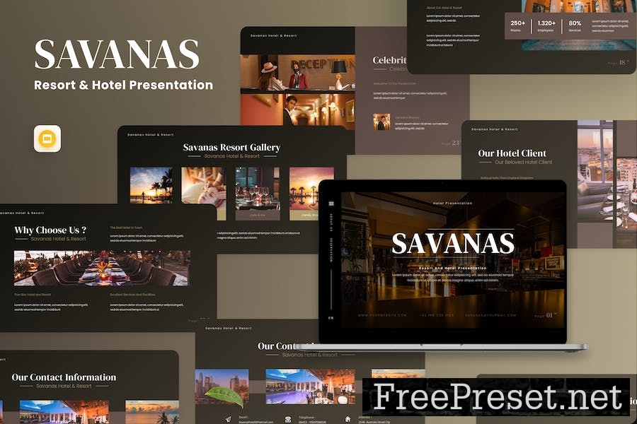 Savana - Hotel & Resort Google Slide Template TXKXX8P