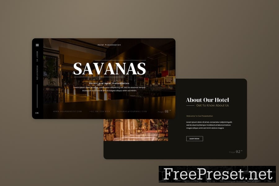 Savana - Hotel & Resort Powerpoint Template K3QRULK