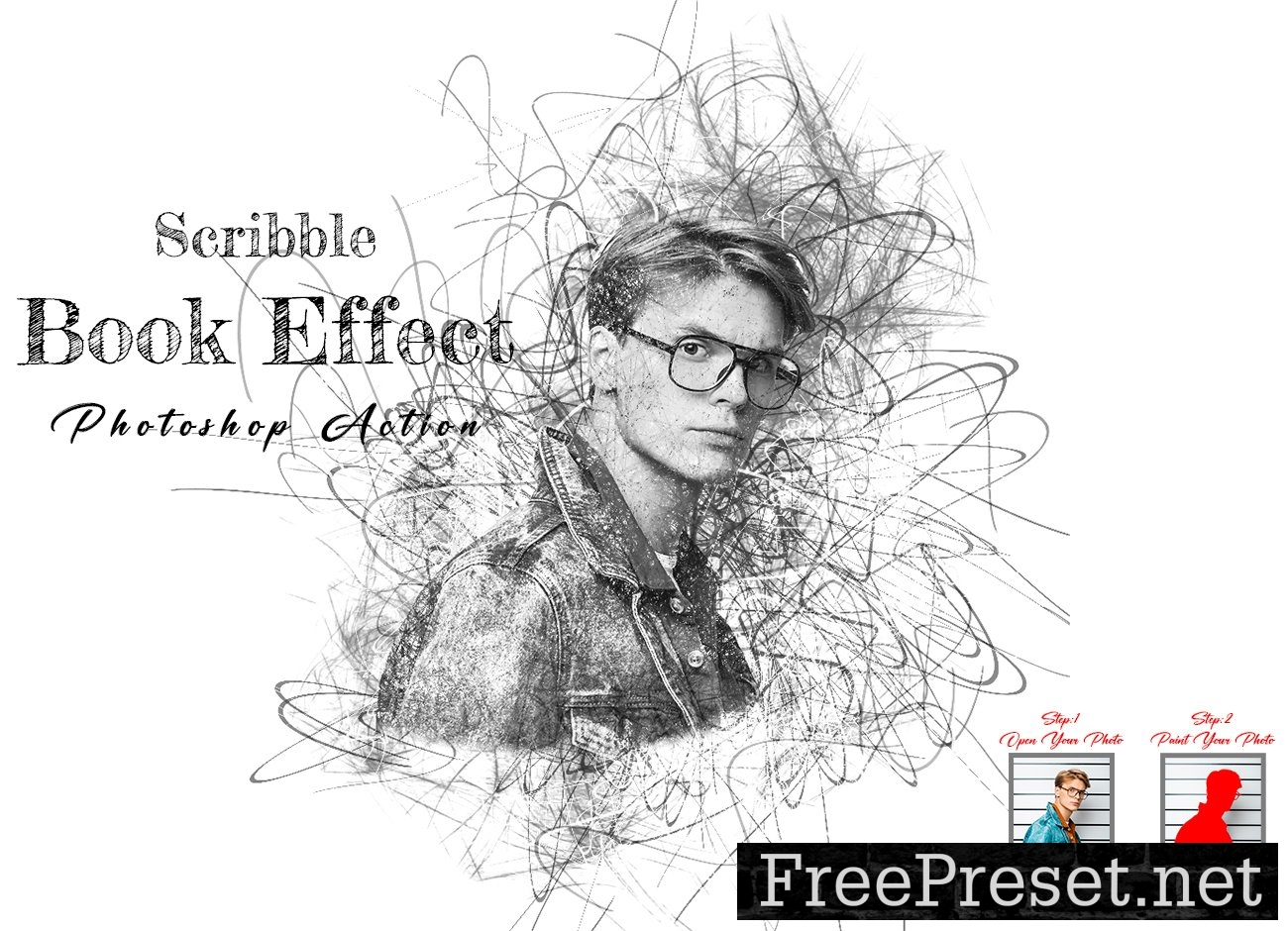 Scribble Book Effect PS Action 10855053