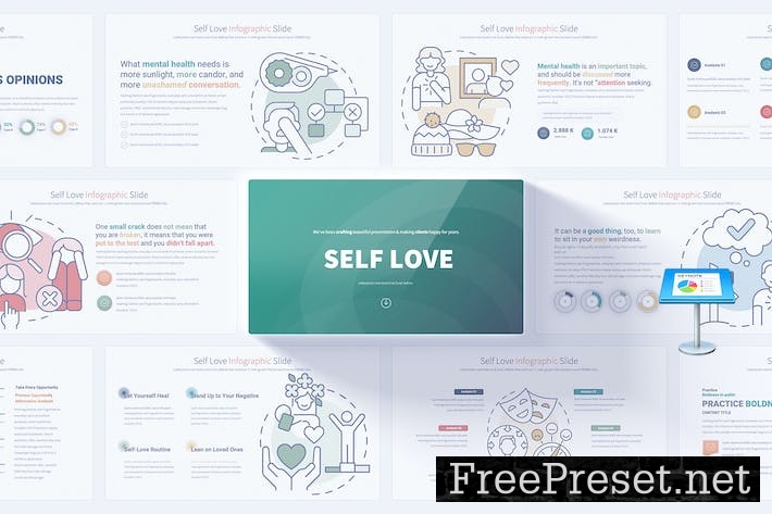 Self Love - Keynote Infographics Slides LYJT2HZ