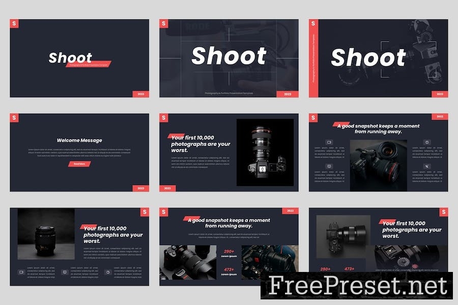 Shoot Photography & Portfolio Powerpoint Template UUXUYHJ