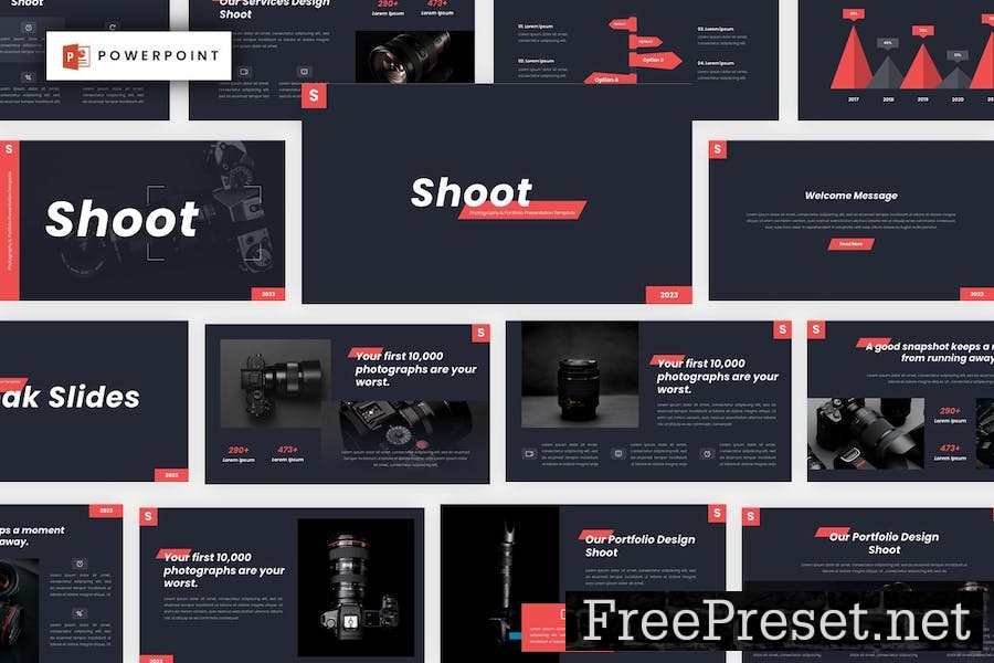 Shoot Photography & Portfolio Powerpoint Template UUXUYHJ