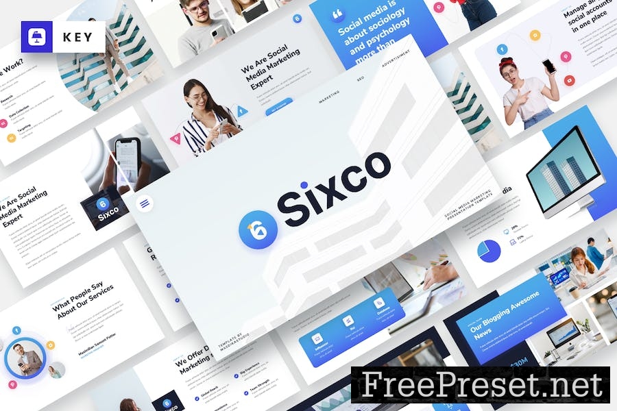 Sixco - Social Media Marketing Keynote Template XLL9BH4