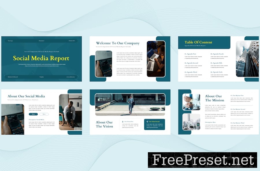 Social Media Report Presentation Template Keynote 8ZBY3R8