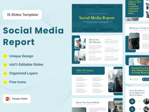 Social Media Report Presentation Template KSZ79TG